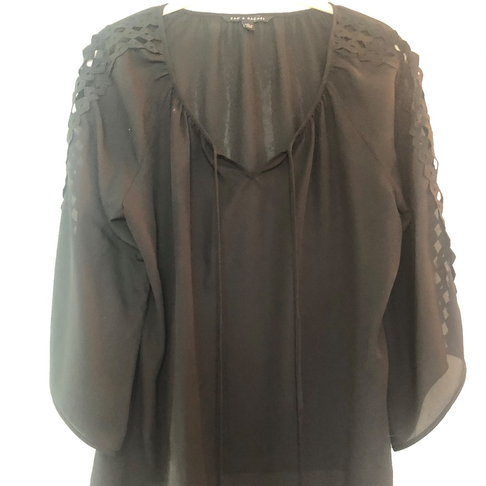 Black Top with Cutout Sleeves